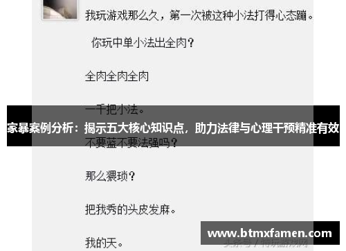 家暴案例分析：揭示五大核心知识点，助力法律与心理干预精准有效