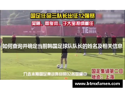 如何查询并确定当前韩国足球队队长的姓名及相关信息